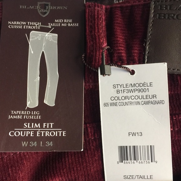 Black Brown Corduroy Slim fit Jean - Picture 9 of 9